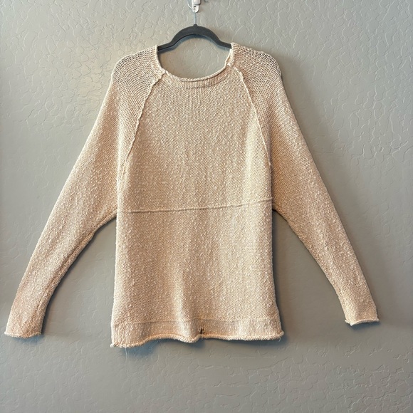 Free people marled bright lights open stitch sweater in beige color small - Picture 11 of 16